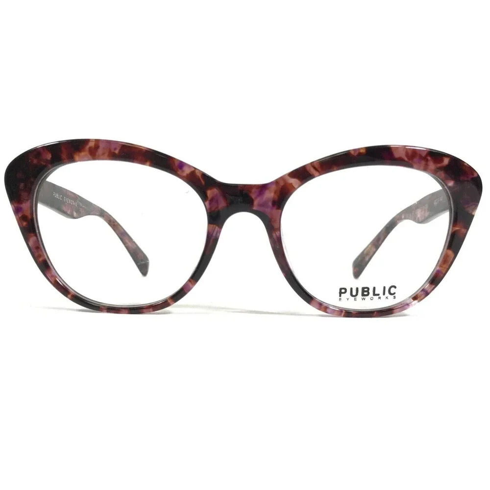 Public Eyeworks Eyeglasses Frames LEXINGTON-C03 Big Purple Tortoise 49-19- 140